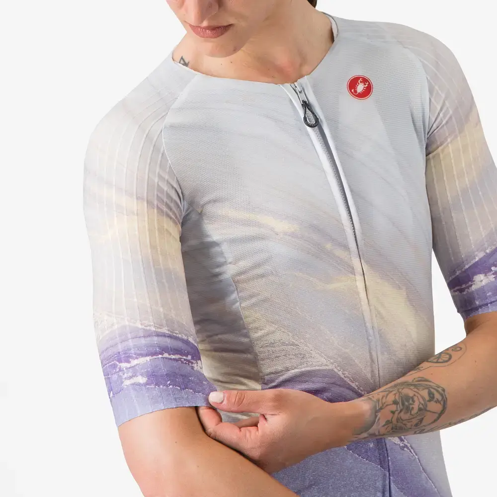 Castelli Aero Pro 8S Fietsshirt Korte Mouwen Paars/Multi Dames