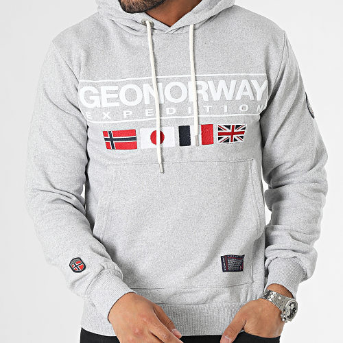 Sweat Capuche Gris Chiné