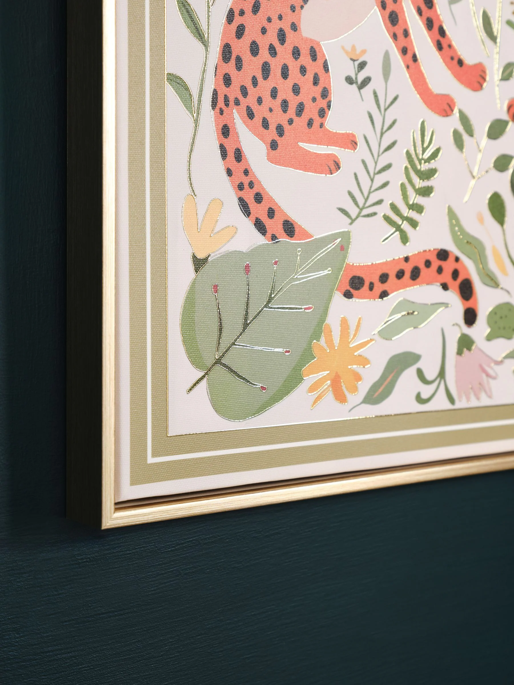 Luipaard en Bloemenprint Wanddecoratie