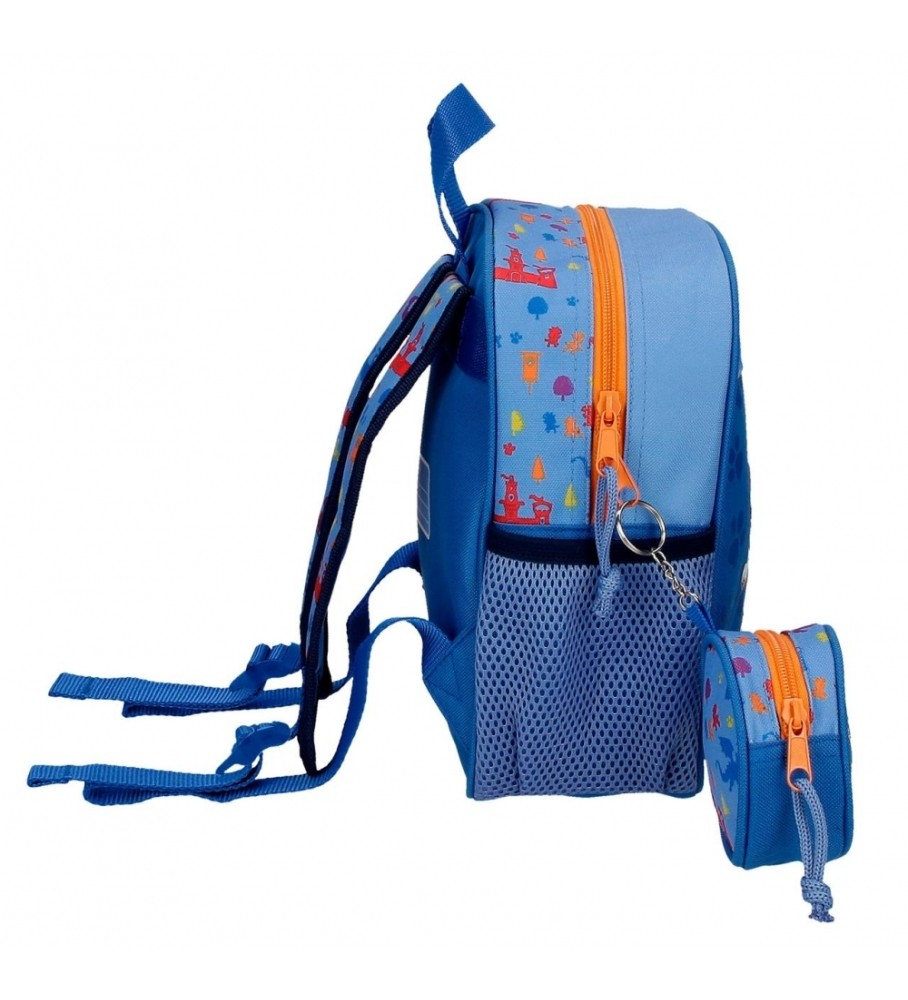 Mochila infantil Joumma Bags Paw Patrol Rescue Knights, adaptável ao carro azul.