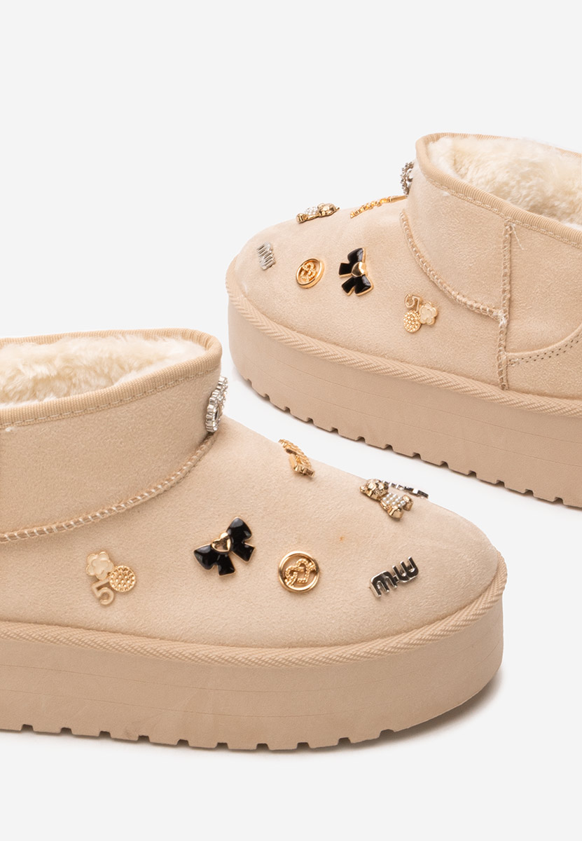 Bottes à plateforme beige Celinea