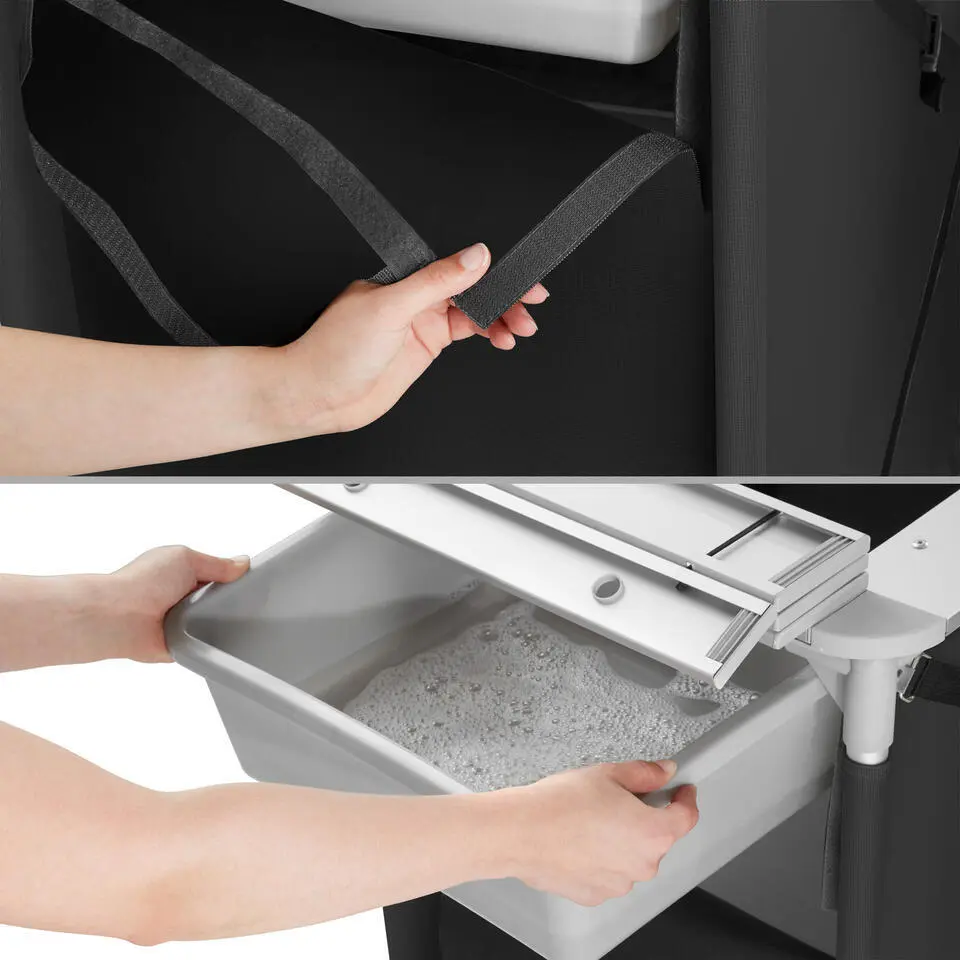 tectake - Campingkeuken 116x52x107cm, Zwart