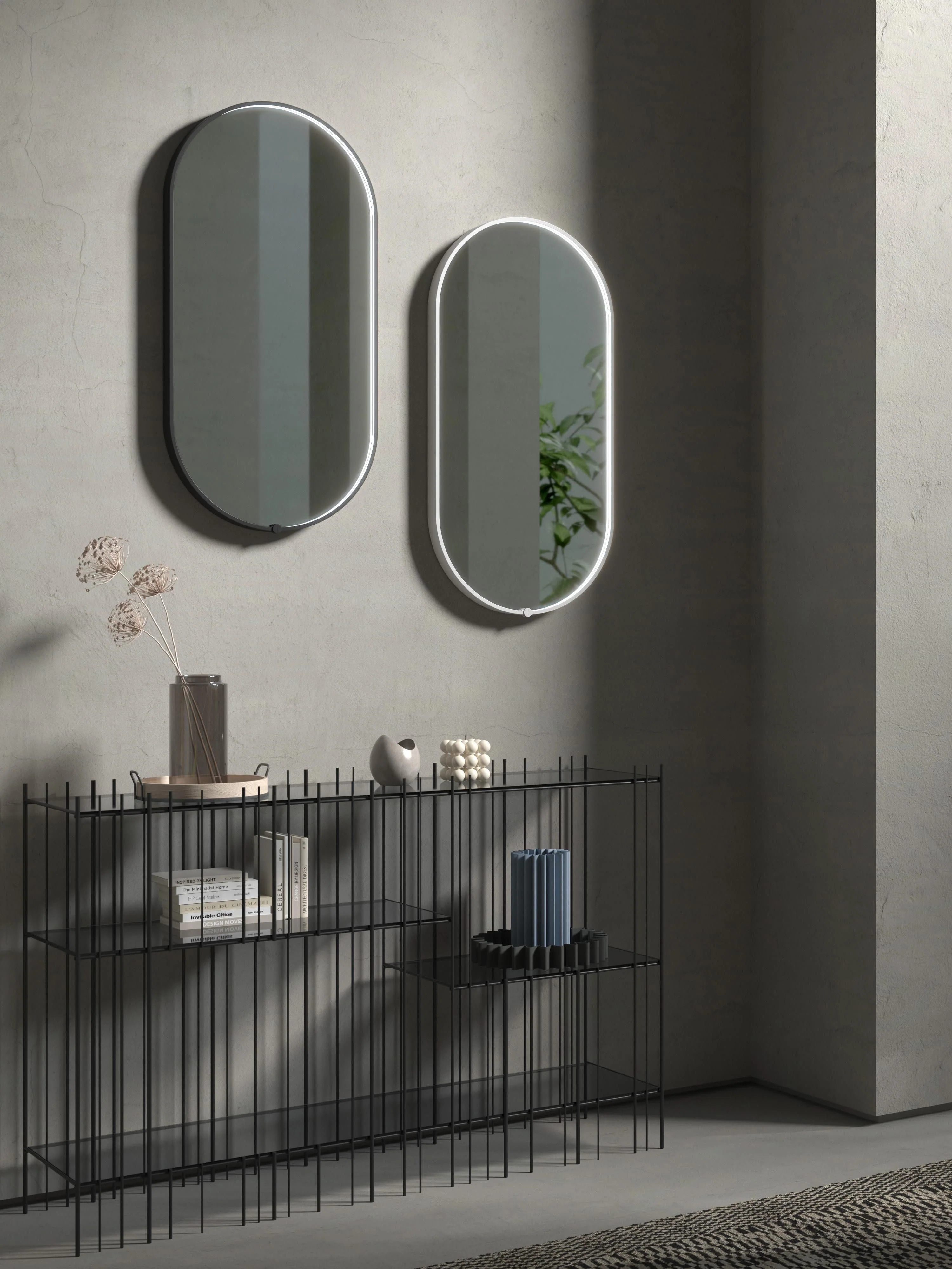 Ovale wandspiegel Avior met LED-verlichting