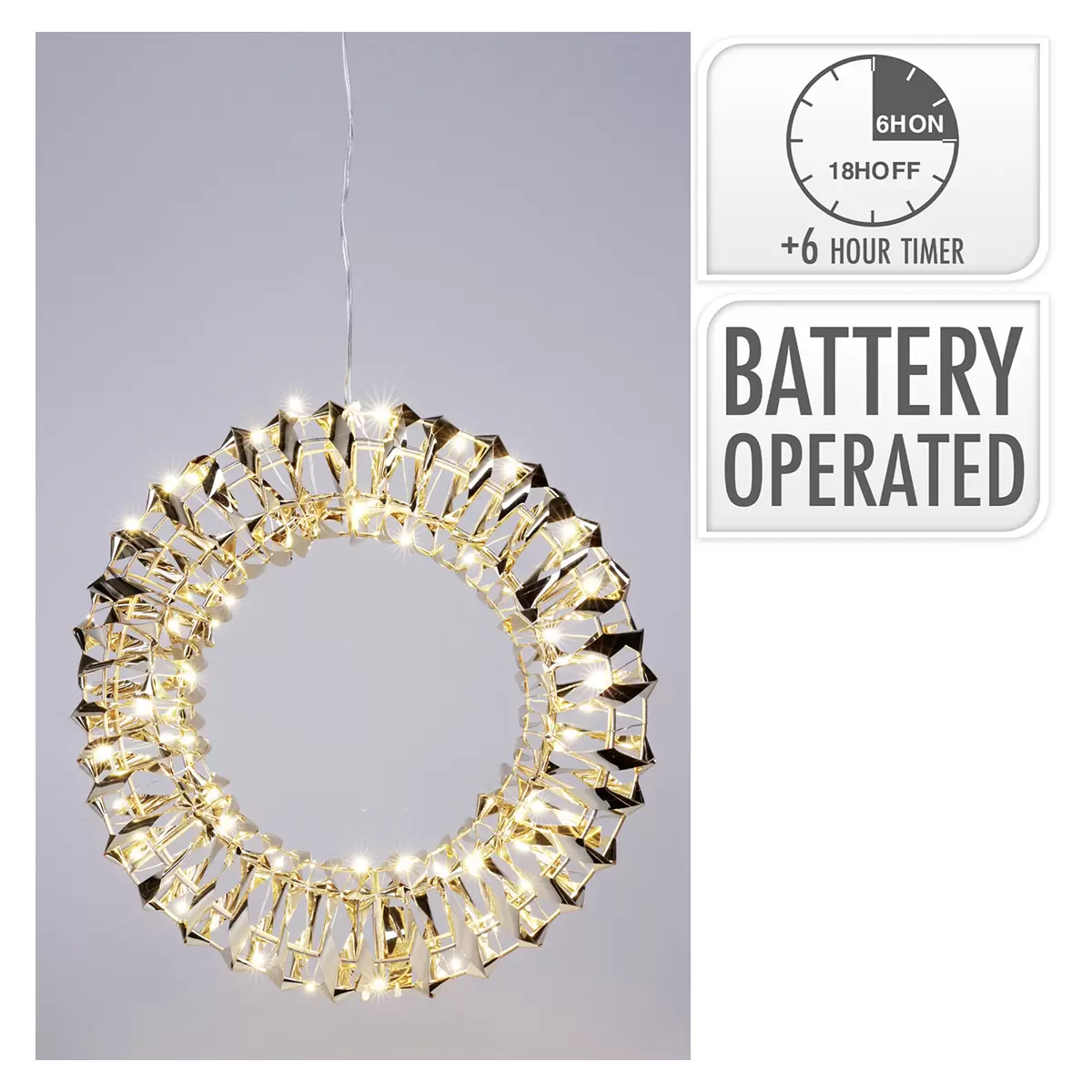 LED Kranz 30cm Gold