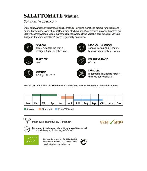Dehner Bio-Saatgut Salattomate 'Matina'