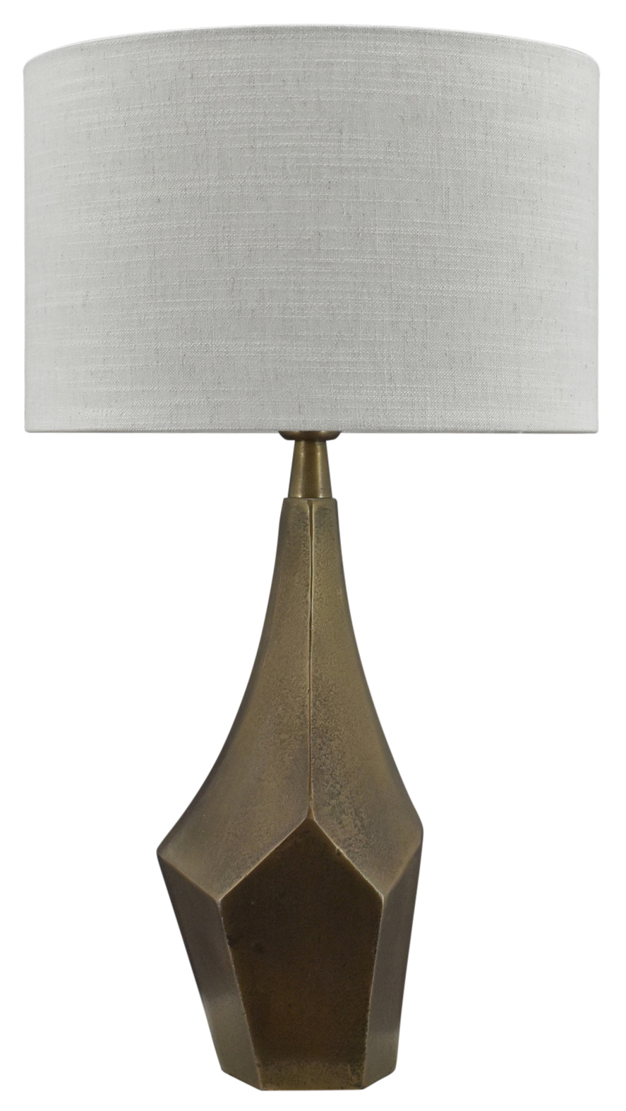 Tafellamp Faro bronze + kap 35x35x22cm Oslo linnen offwhite