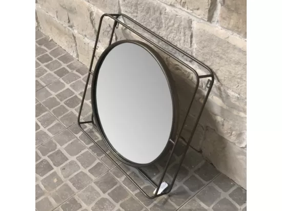 Miroir en métal cuivré 51 x 51 x 8 cm