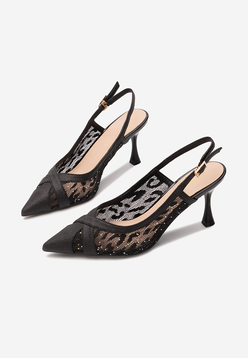Chaussures slingback noirs Henriette