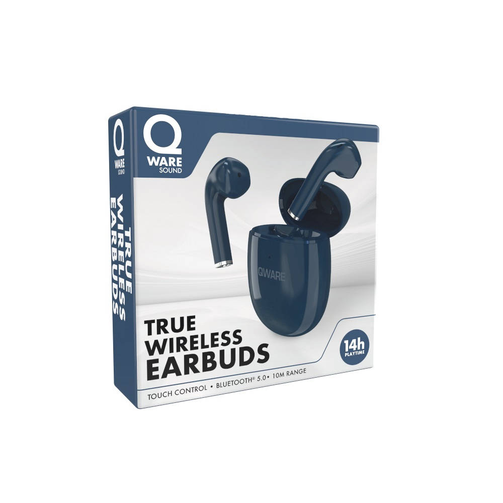 Qware Sound True draadloze oordopjes - blauw