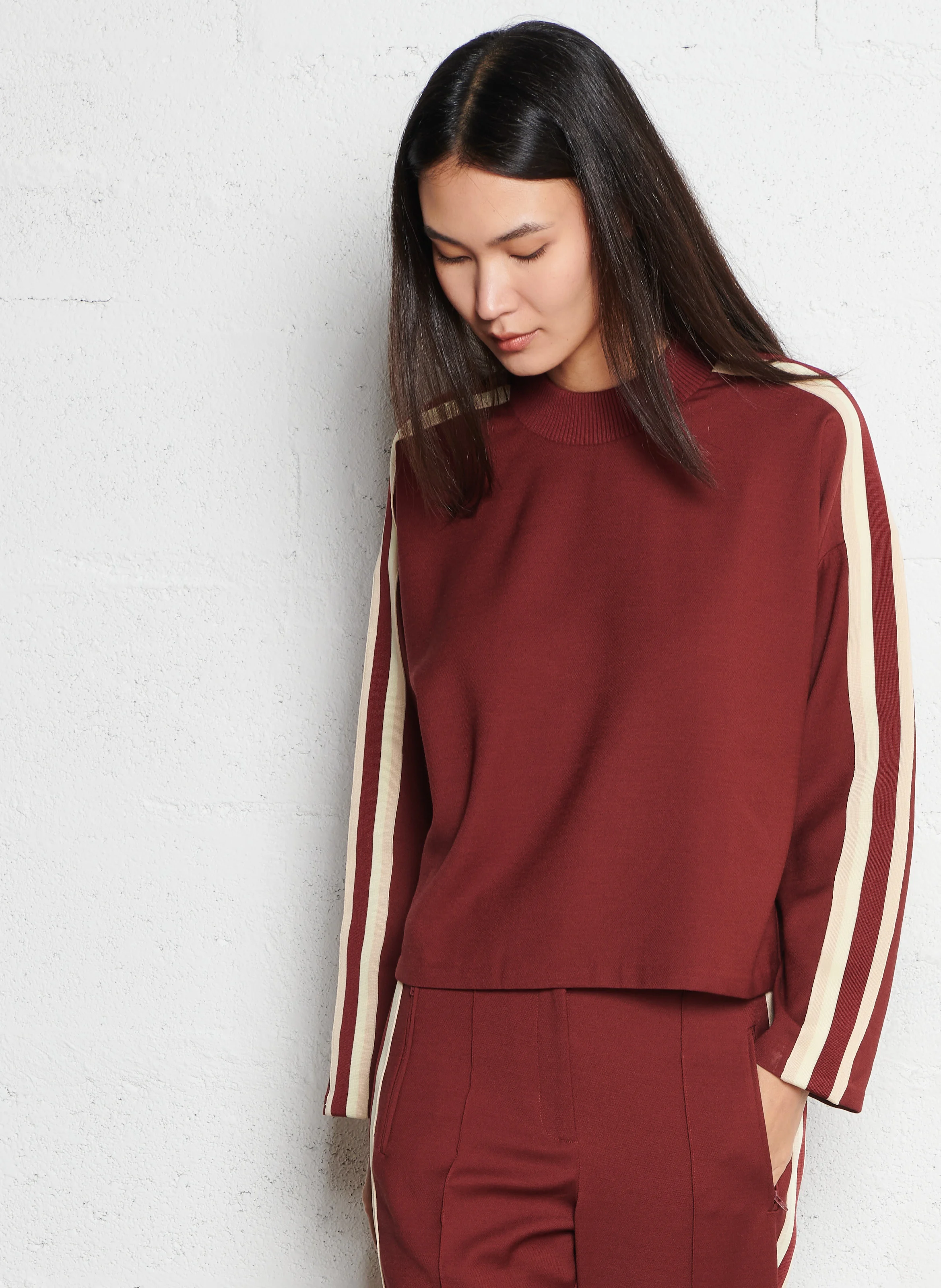 SPADE - Sweat ample col cheminée| Rouge