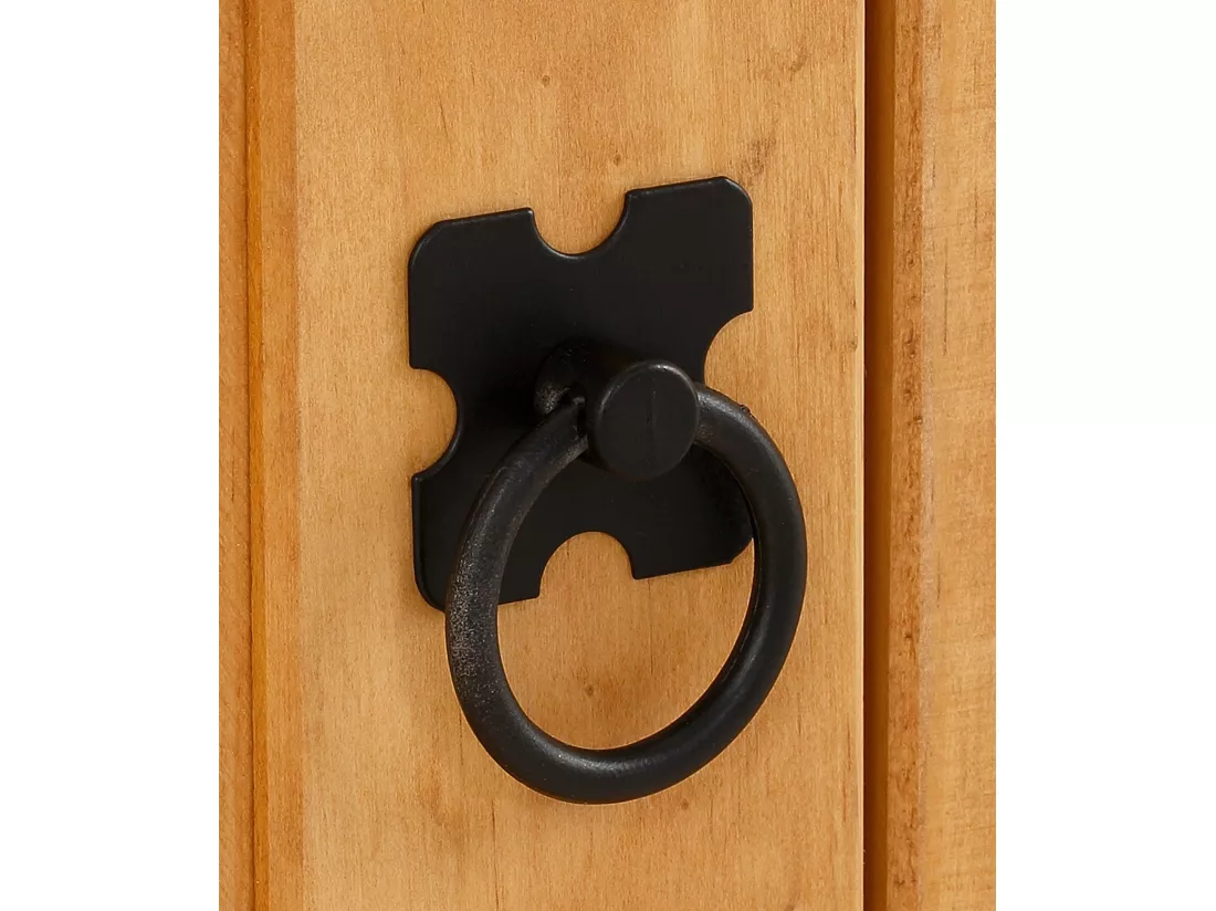 Meuble TV avec 2 portes et 1 étagère en pin