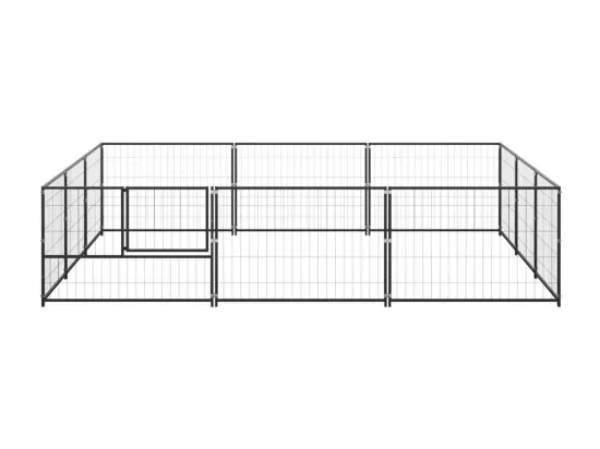 Chenil extérieur cage enclos noire 300 x 300 x 70 cm 02_0000563