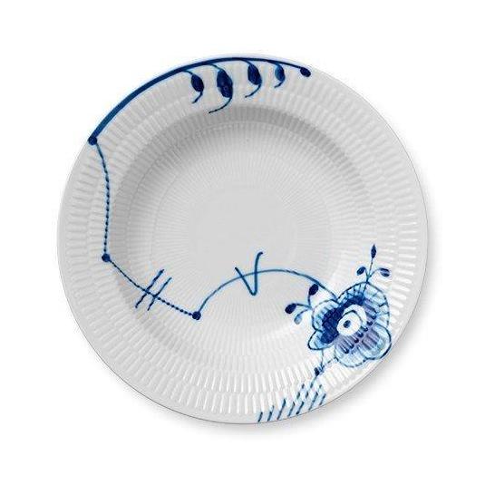 Royal Copenhagen  Blå Mega riflet dyb tallerken - 21 cm.