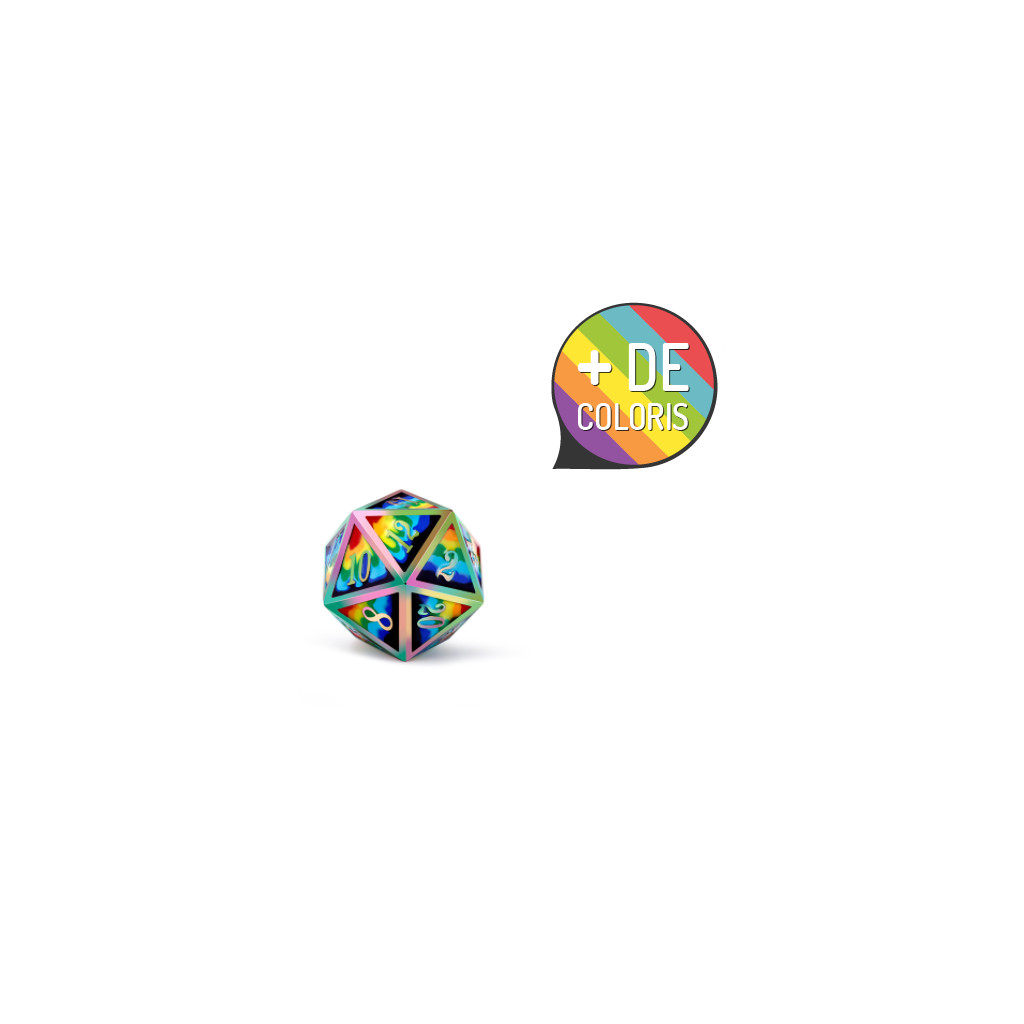 Set de 7 Dés JDR métalliques - Multicolores
