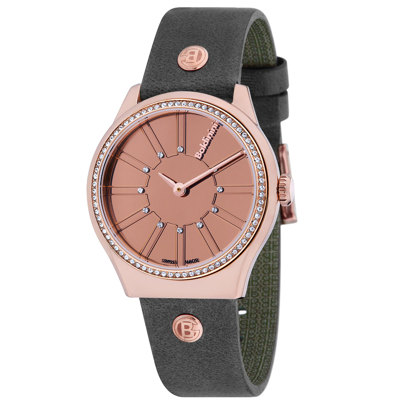 Baldinini Montre Femme en Cuir & cristaux Swarovski Adria gris foncé