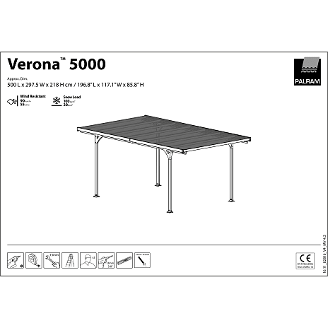 Canopia by Palram Verona 5000 carport - antracitgrå