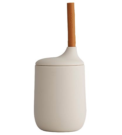 Liewood Becher m. Strohhalme - Silikon - Ellis - Sandy/Mustard M