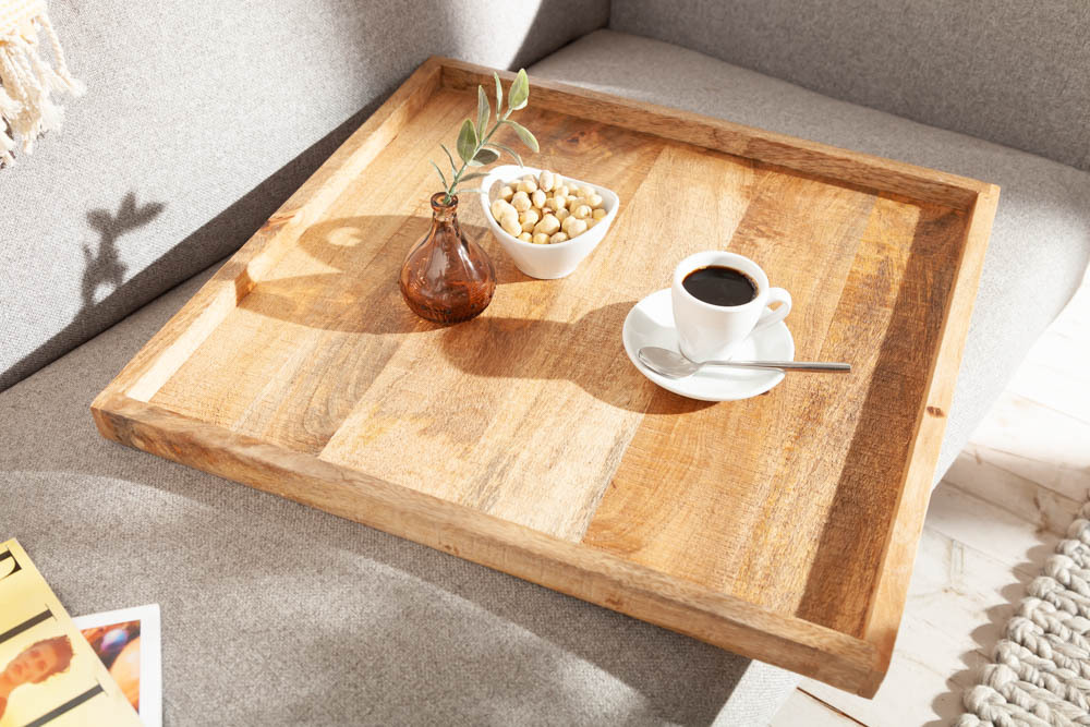 Massives Tablett MAKASSAR 50cm Mangoholz Servierbrett