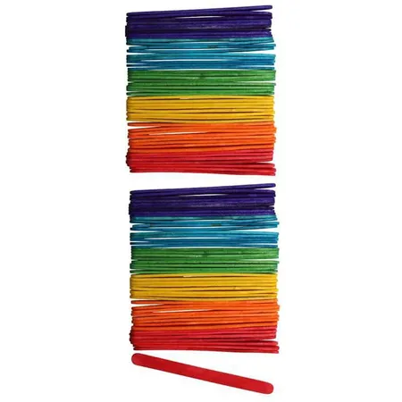 Glorex Bastelhölzer aus bunt lackiertem Birkenholz, ca. 11,4 cm, 100 Stück