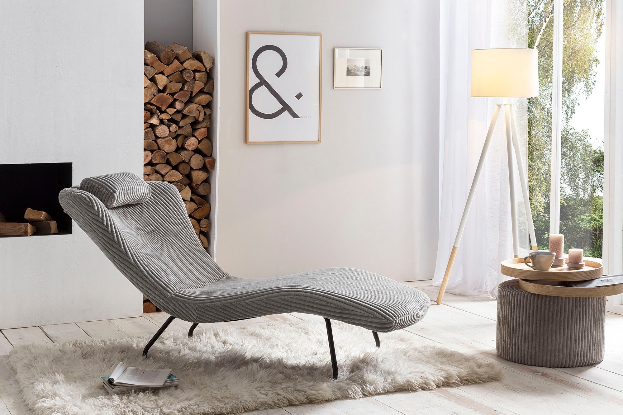SalesFever Relaxsessel »Komfortabler Sessel zum Entspannen« Moderne Relaxliege: Gemütlichkeit trifft Cord-Bezug