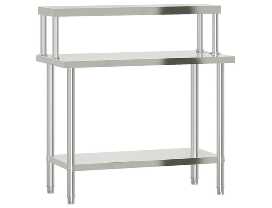 VIDAXL - Mobilier de cuisine Table de travail de cuisine avec étagère 110x55x120 cm inox