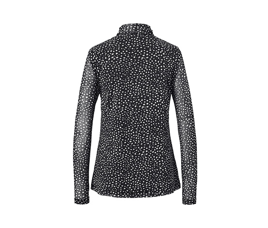 Gepunktetes Mesh-Rollkragenshirt