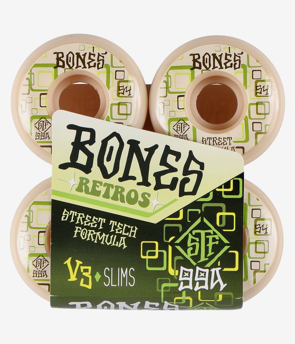 Bones STF Retros V3 Rollen (white green) 54mm 99A 4er Pack