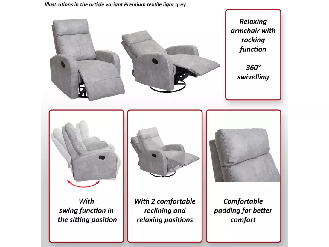 Fauteuil de télévision MCW-A54 Premium, noir