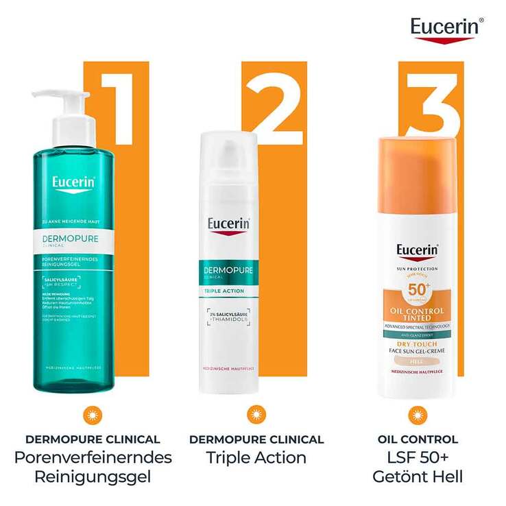 Eucerin Sun Oil Control tinted Creme LSF 50 + hell, 50 ml