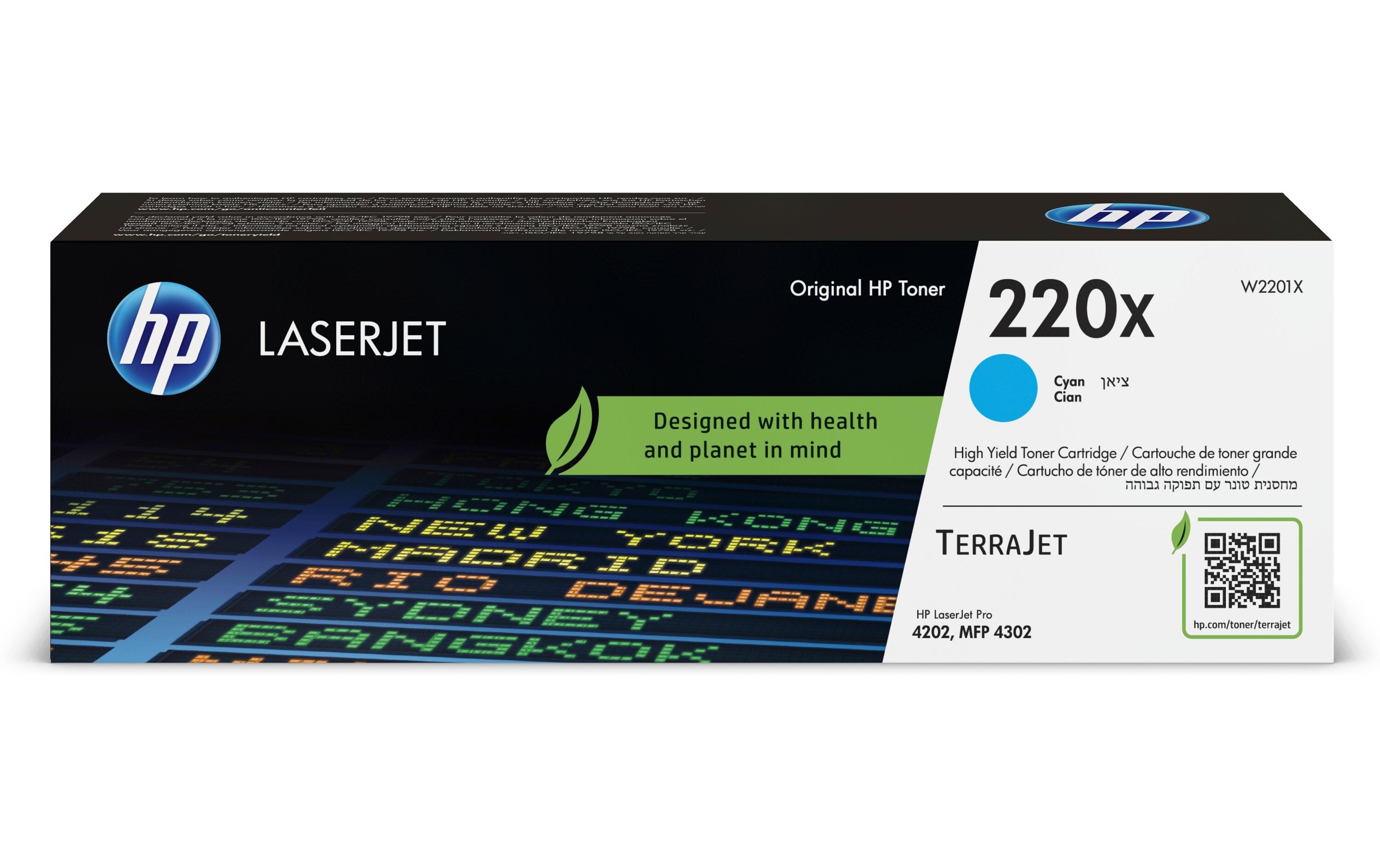 Toner Nr. 220X (W2201X) Cyan<br>Druckerpatrone, Cyan