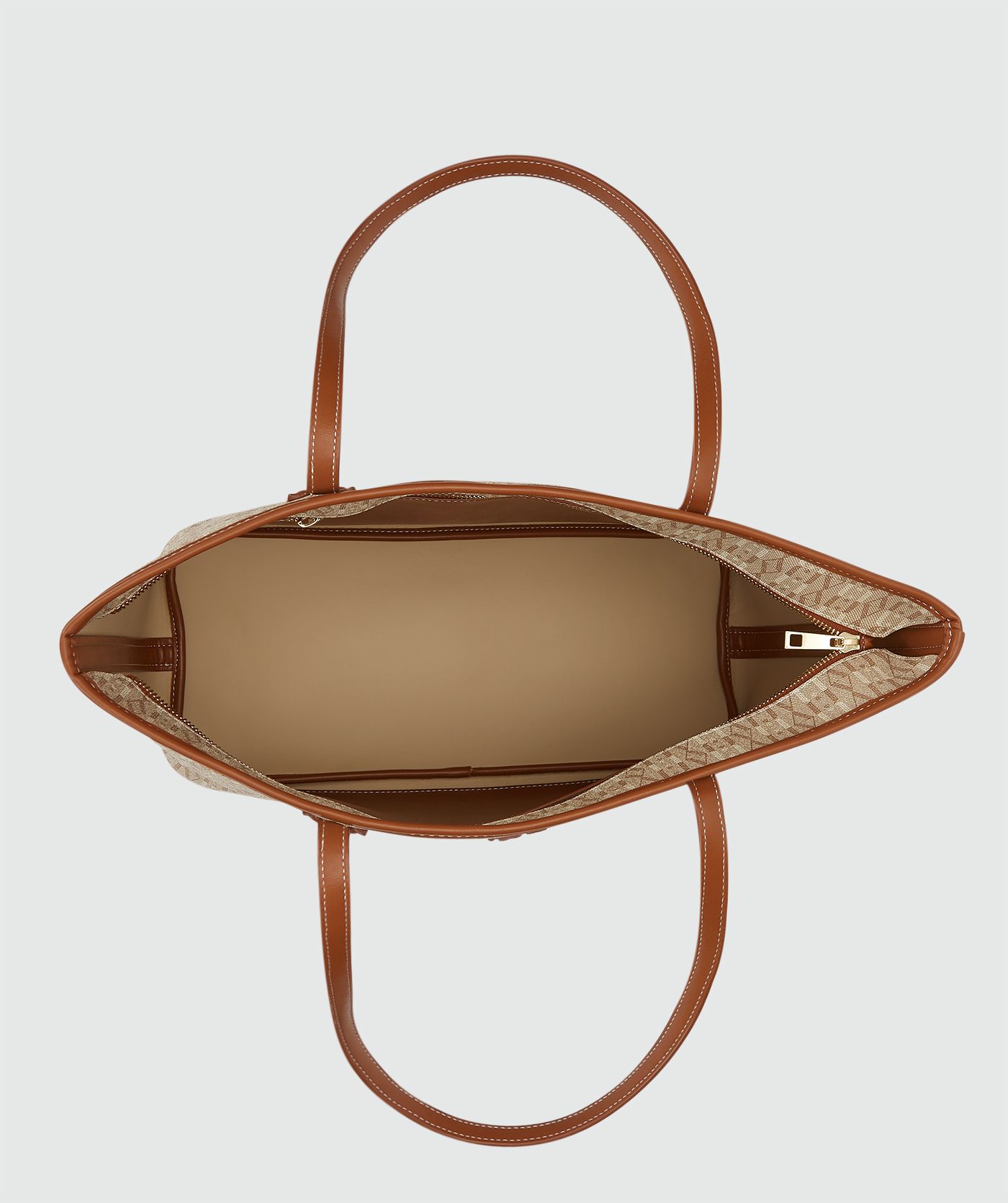 JV-HUDA shopper met logoprint - beige