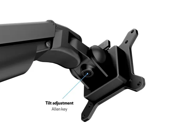 Multibrackets M VESA Gas Lift Arm Single HD - Monteringssæt (drejelig arm, klemme til montering på skrivebord) - for fladt panel - aluminium - sort - skærmstørrelse: 15