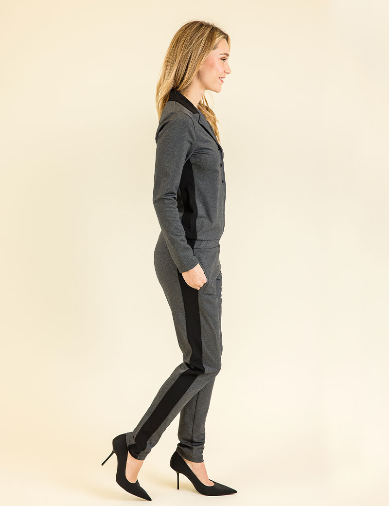 HBT BASICS INSOLITES | ANNA BANDE COMBINAISON FEMME GRIS CHINÉ