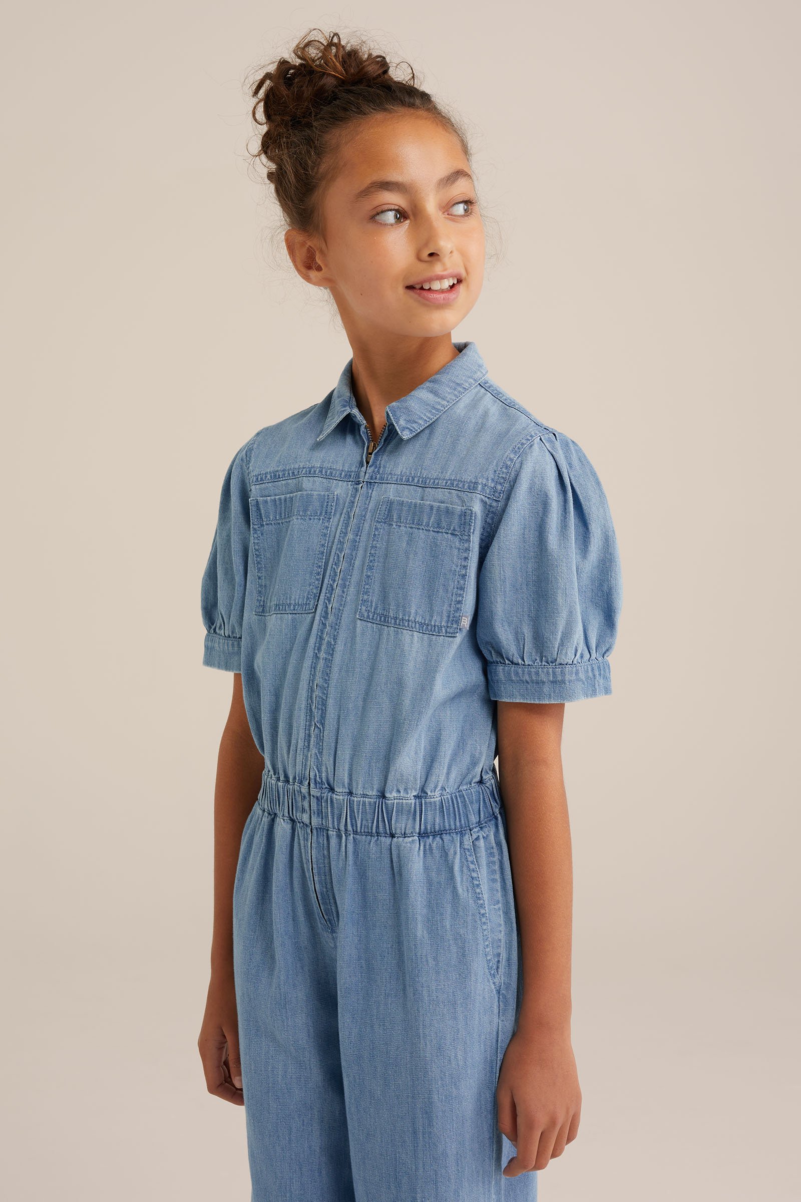 Meisjes denim jumpsuit Blue Ridge Lichtblauw