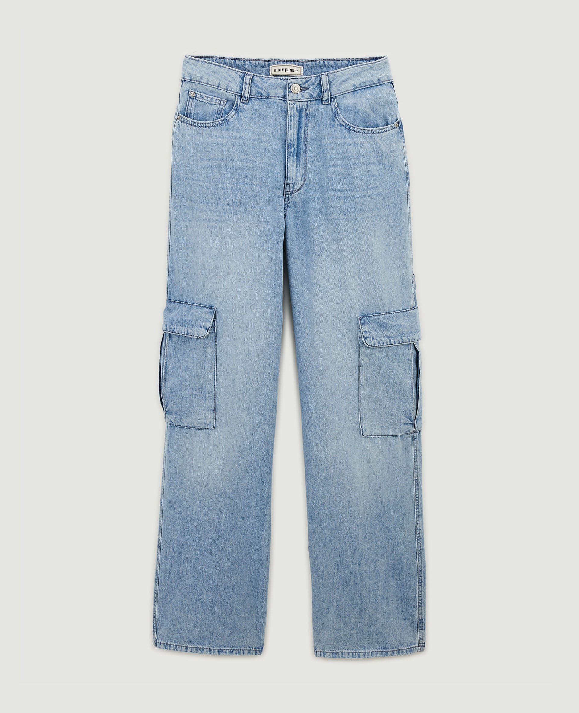Jean cargo large - Bleu clair