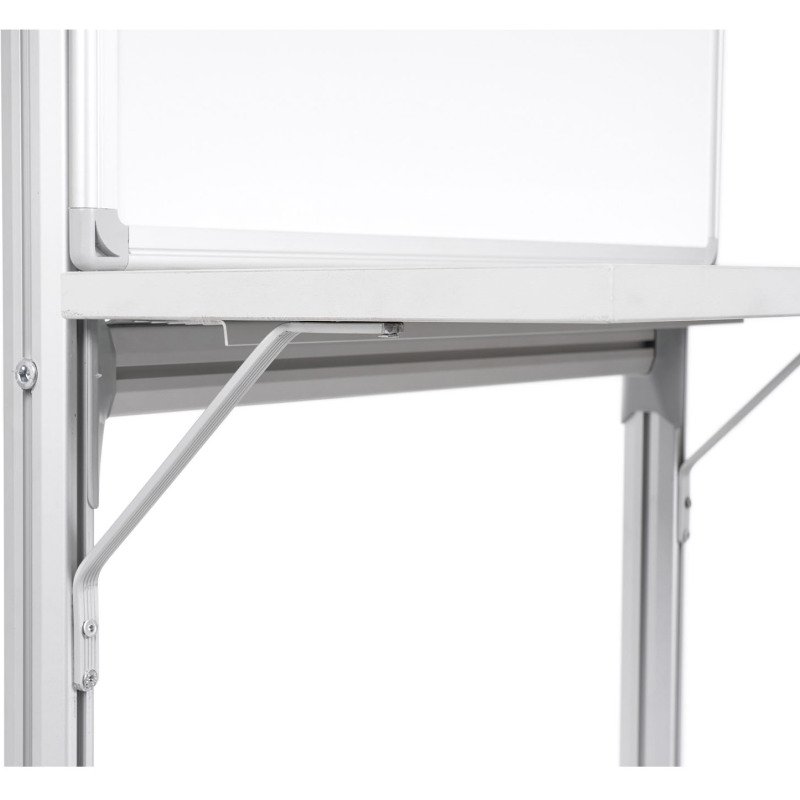 Station de travail avec tableau blanc acier laqué magnétique cadre aluminium 90 x 60 cm Industriel Bi-Office