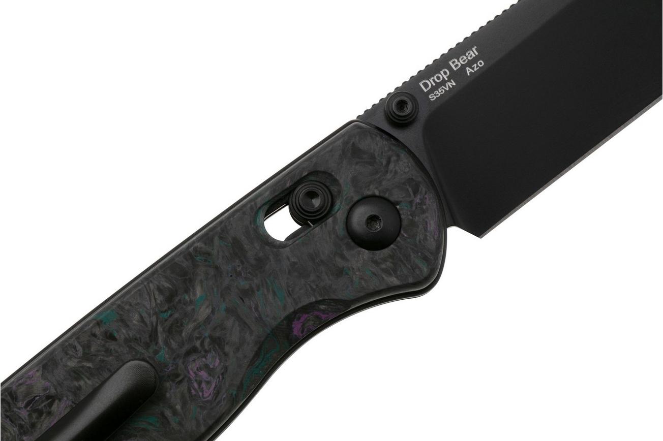 Kizer Drop Bear KI3619A4 Black S35VN, Dark Matter Fatcarbon, zakmes, Azo design