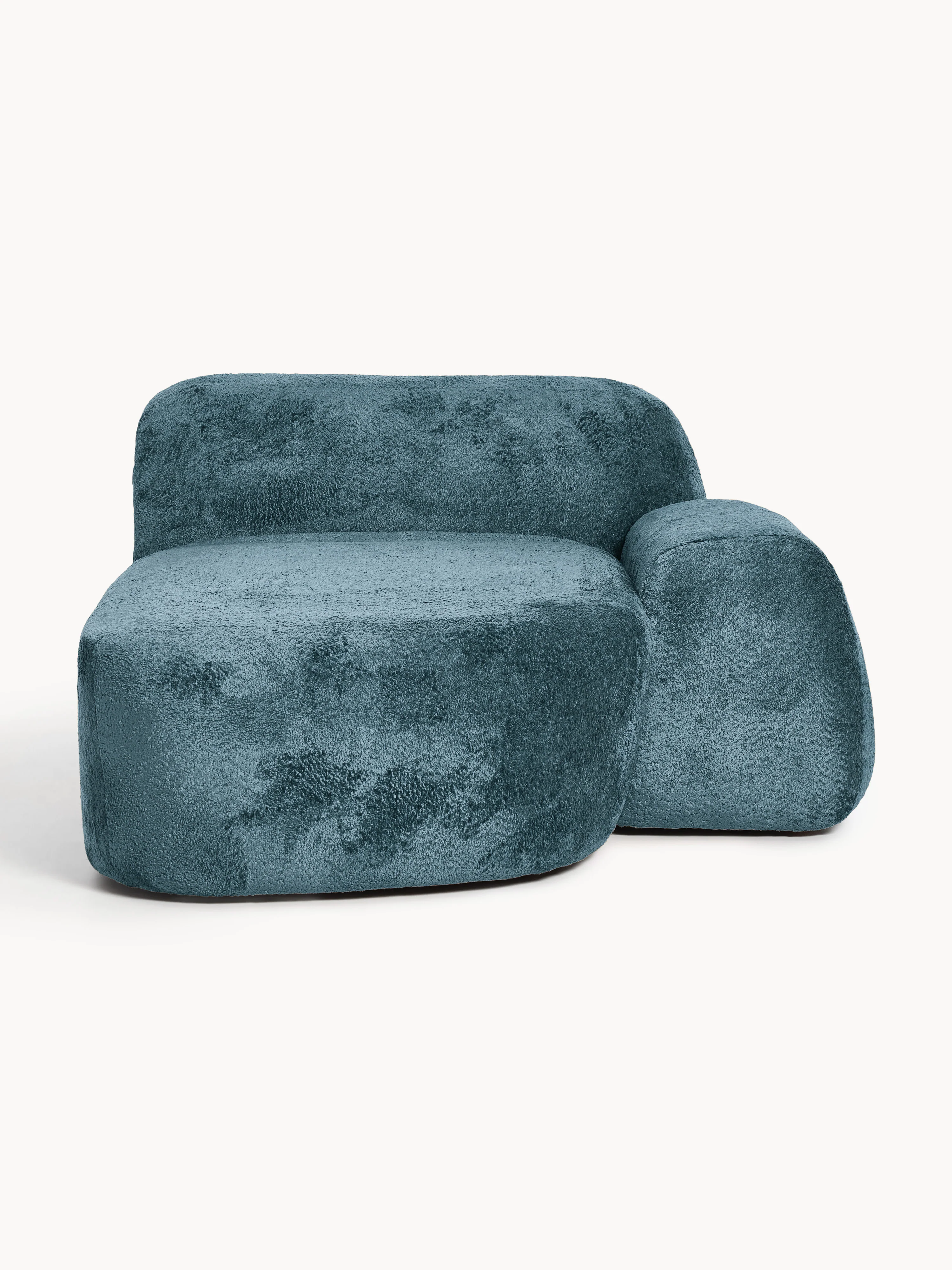 Teddy bouclé chaise-hoekmodule Wolke
