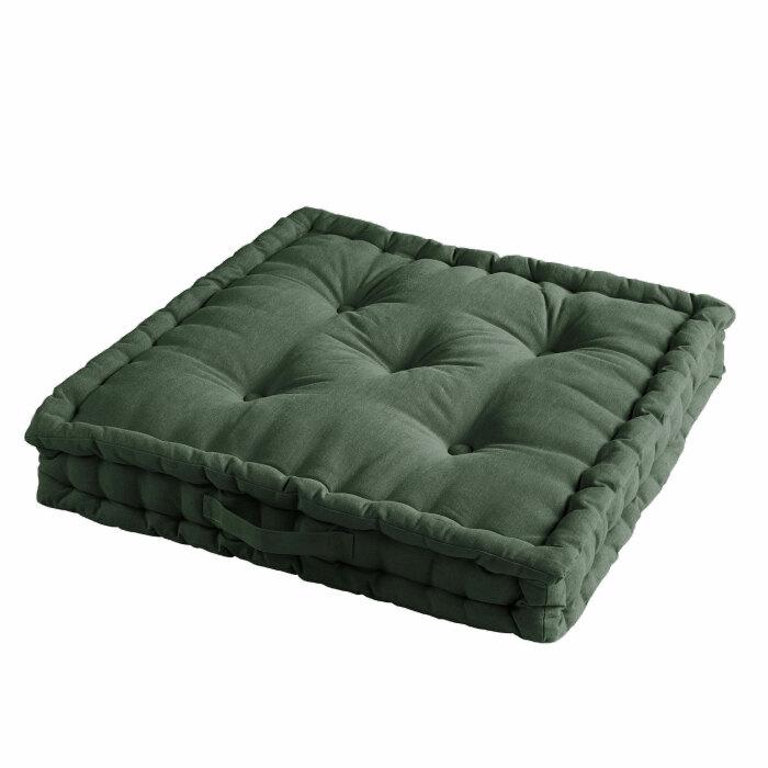 COUSSIN SOL 45X45X10CM COTON UNI PACIFIQUE KAKI