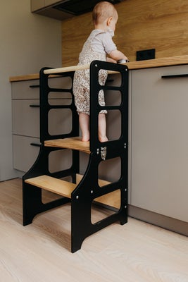 Duck Woodworks Sammenleggbar Læringstårn, Svart