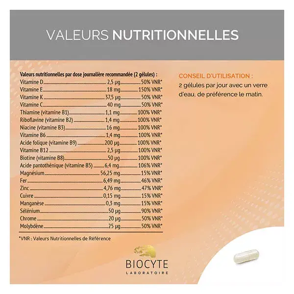 Biocyte Multivitamines Liposomal Système Immunitaire 60 Gélules