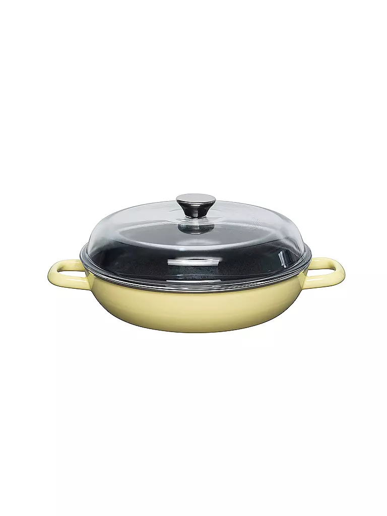 RIESS Schmorpfanne mit Deckel 28cm Lemon gelb