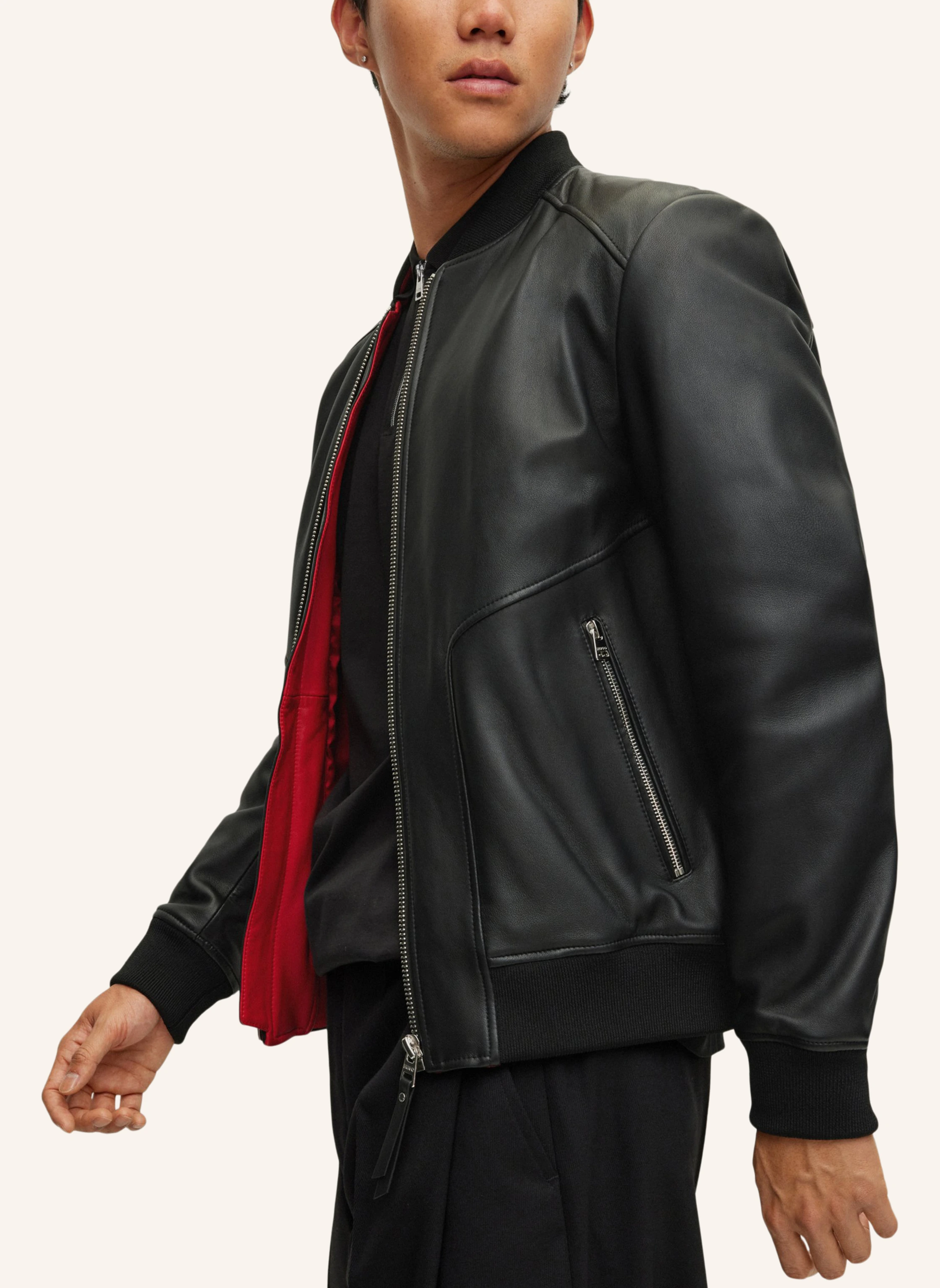 HUGO Lederjacke LENNO Slim Fit