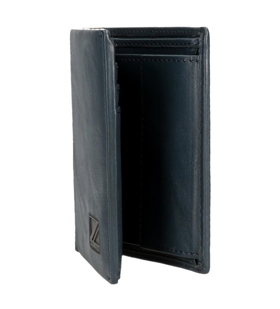 Carteira vertical Pepe Jeans Marshal em couro azul marinho
