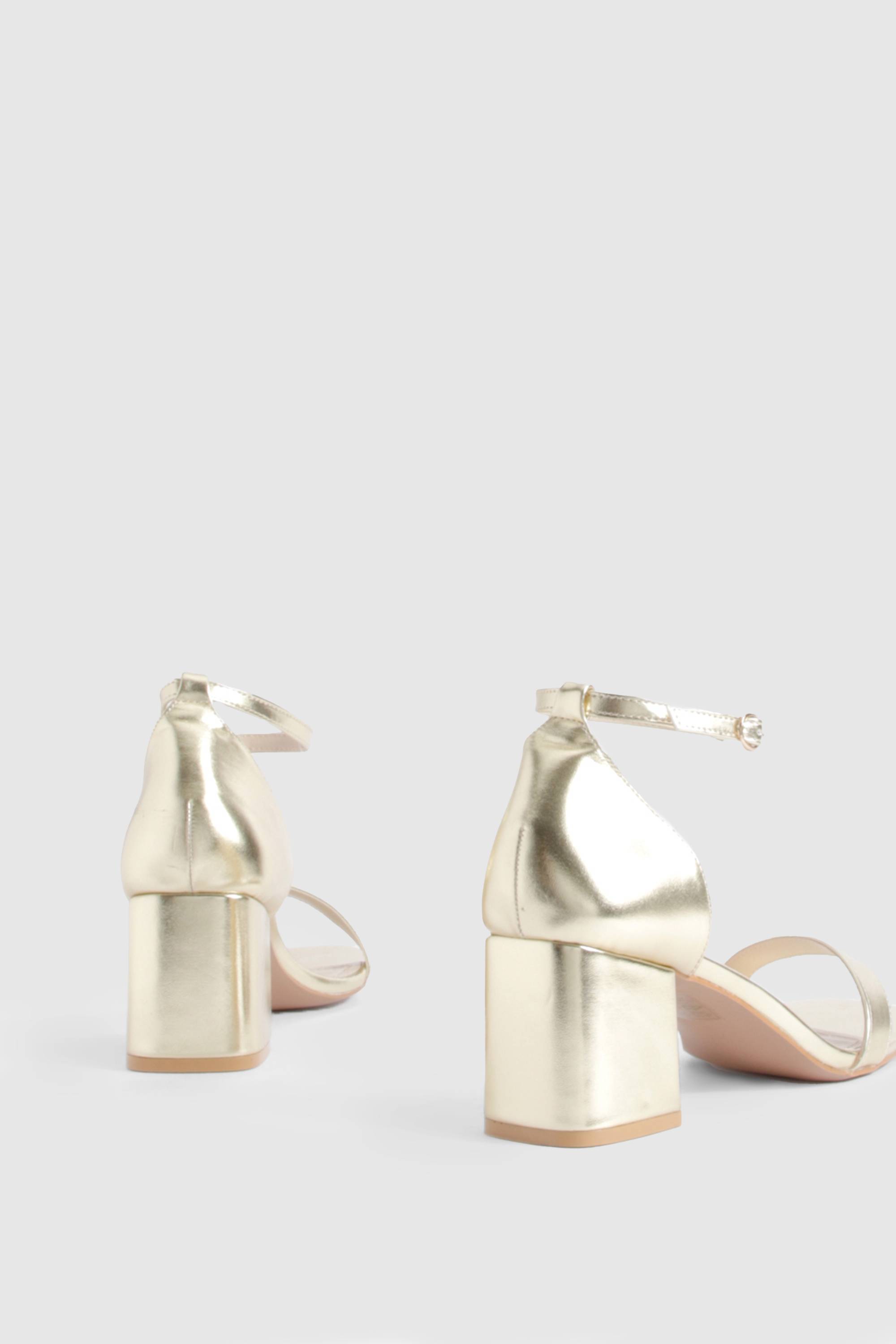 boohoo Talons larges métalliques à bloc bas, effet minimaliste