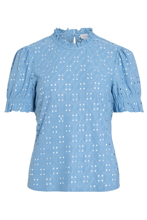 Vila blauwe dames blouse