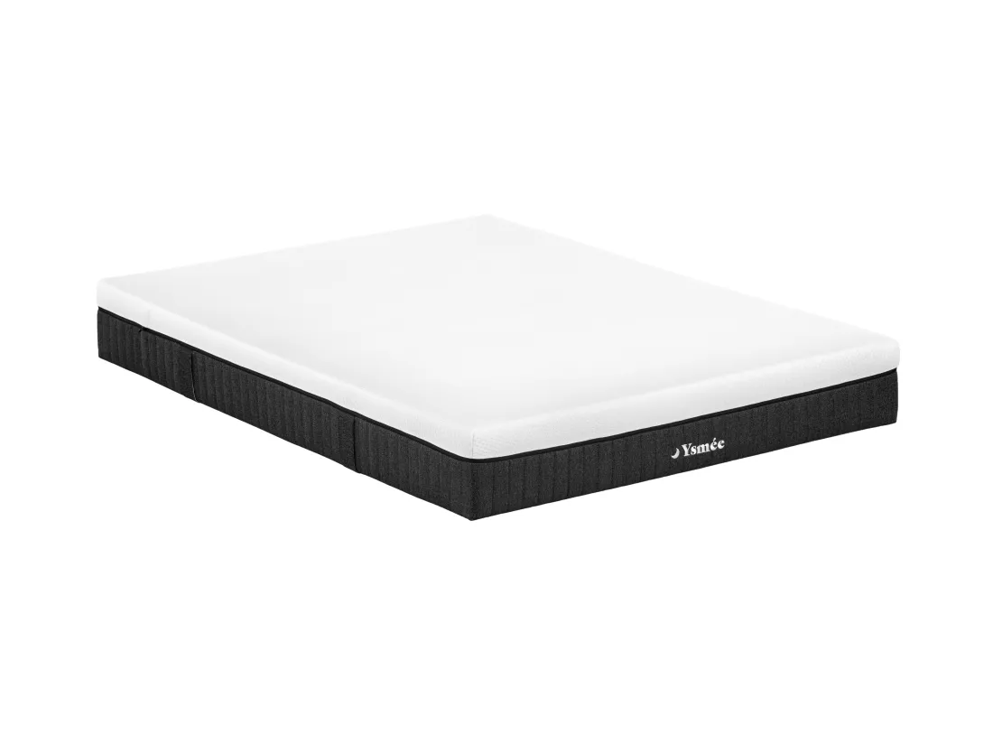 Ensemble 180 x 200 cm sommier coffre naturel clair + matelas ressorts ensachés 5 zones ép.21cm - CIDORA de YSMÉE