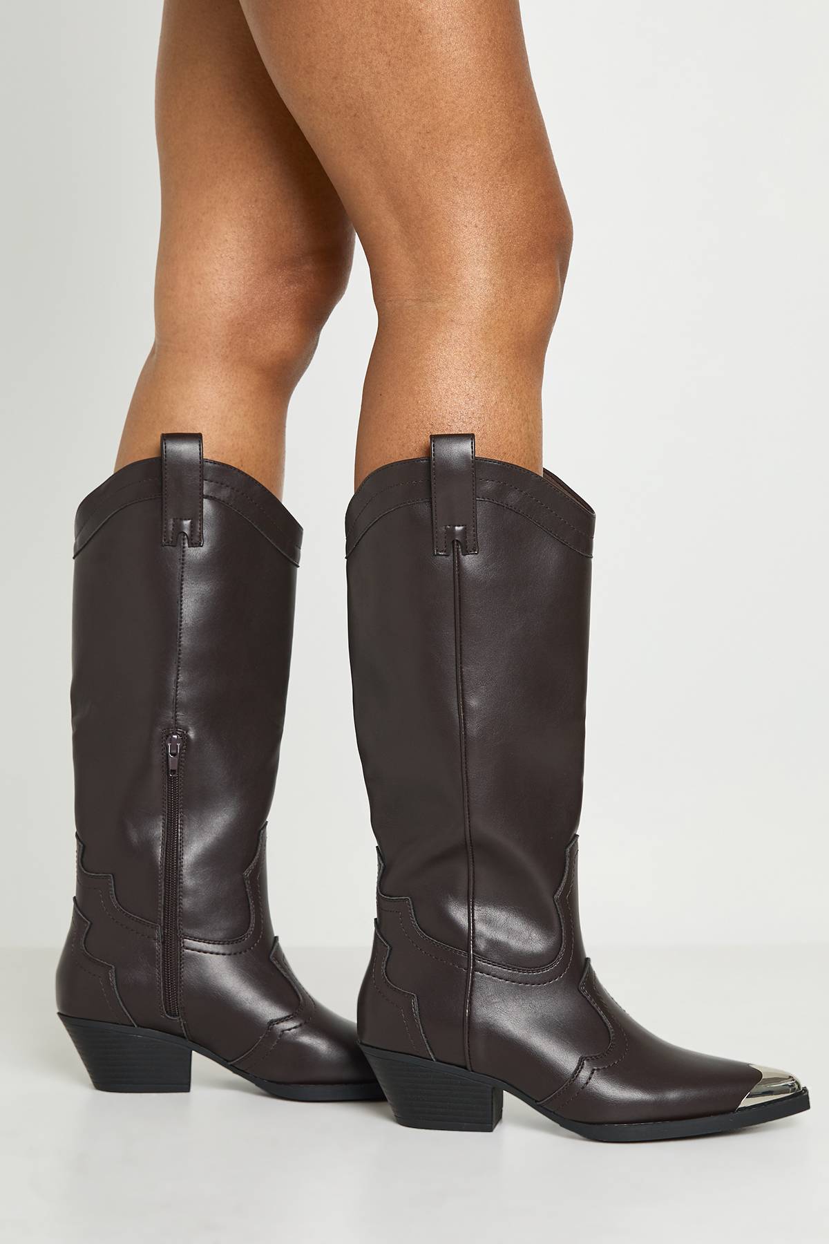 boohoo Bottes de cowboy western avec embout métallique