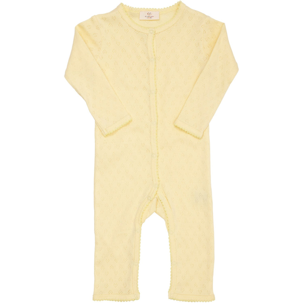 Køb COPENHAGEN COLORS Pale Yellow Pointelle Heart Full Body