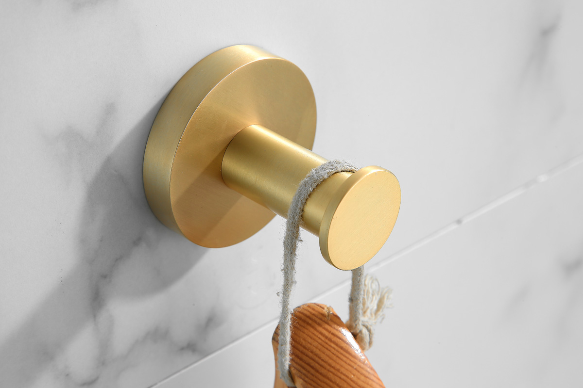 Saniclear Brass haak handdoekhaak geborsteld messing mat goud